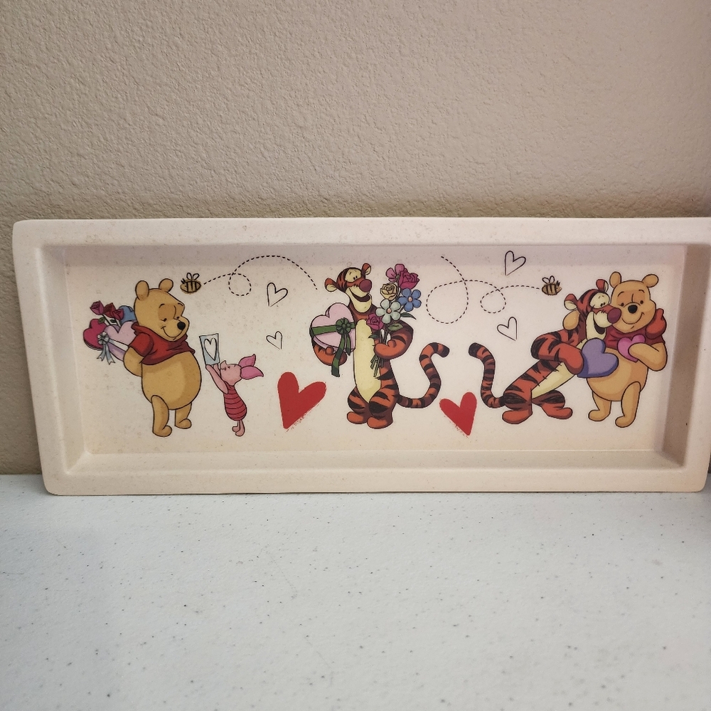 Disney Winnie Pooh & Friends  Rectangle Plastic Serving Tray 14"x5"